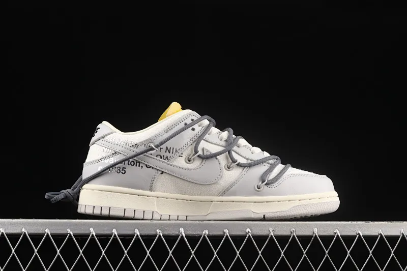 All Categories Nk SB Dunk Series Nk SB Dunk Low Low-top sneakers Pure original version OF x Nk Dunk Low OW Gray SB smashed backboard fashion casual sneakers DM1602-105
